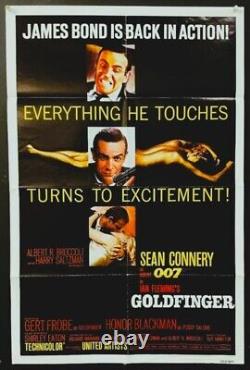 Goldfinger Original Movie Poster Sean Connery James Bond Hollywood Posters
