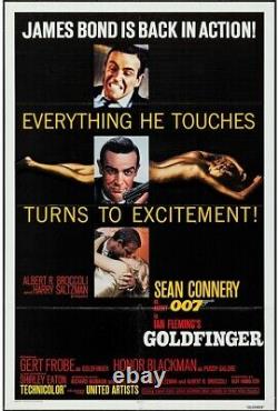 Goldfinger Original Movie Poster Sean Connery James Bond Hollywood Posters
