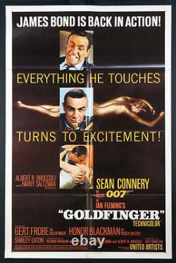 Goldfinger Sean Connery As James Bond 007 1964 1-sheet Very Fine / Near Mint