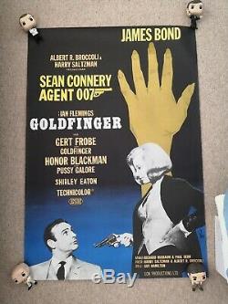 Goldfinger poster. Original Swedish cinema poster. 007. Sean Connery. James Bond