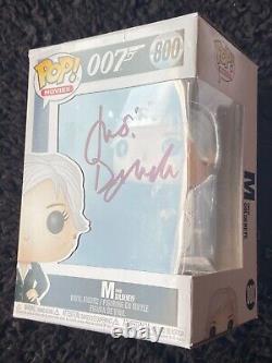 Hand Signed FUNKO POP JUDI DENCH as M 007 JAMES BOND Sean Connery + my COA