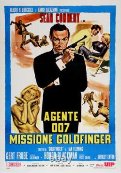 Italian James Bond Movie Poster c1975 Missione Goldfinger Sean Connery