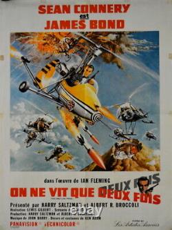 JAMES BOND 007 Sean Connery YOU ONLY LIVE TWICE 1967 FRENCH POSTER 24x32Original