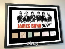 JAMES BOND 007 all six signed autograph SEAN CONNERY, ROGER MOORE, DANIEL CRAIG