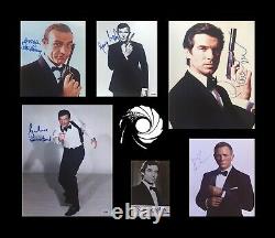 JAMES BOND 007 all six signed autograph SEAN CONNERY, ROGER MOORE, DANIEL CRAIG