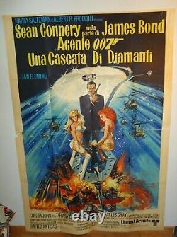 JAMES BOND/DIAMONDS ARE FOREVER/SEAN CONNERY/ U5JA Italian poster 55x79