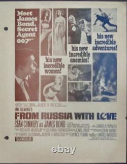 JAMES BOND FROM RUSSIA WITH LOVE Herald movie poster 8x10 SEAN CONNERY 63 Rare