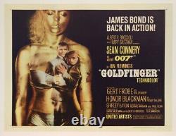 JAMES BOND'GOLDFINGER' 1964 LINEN BACK ORIG US HALF SHEET 22 x 28 MOVIE POSTER