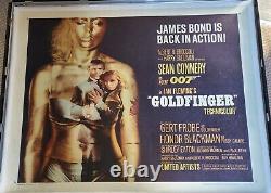 JAMES BOND'GOLDFINGER' 1964 LINEN BACK ORIG US HALF SHEET 22 x 28 MOVIE POSTER