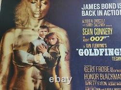 JAMES BOND'GOLDFINGER' 1964 LINEN BACK ORIG US HALF SHEET 22 x 28 MOVIE POSTER