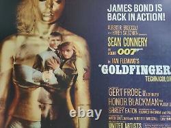 JAMES BOND'GOLDFINGER' 1964 LINEN BACK ORIG US HALF SHEET 22 x 28 MOVIE POSTER