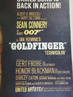 JAMES BOND'GOLDFINGER' 1964 LINEN BACK ORIG US HALF SHEET 22 x 28 MOVIE POSTER