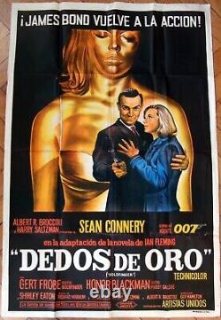 JAMES BOND GOLDFINGER Original 1964 1SH Movie POSTER ARGENTINA Sean CONNERY