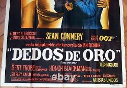 JAMES BOND GOLDFINGER Original 1964 1SH Movie POSTER ARGENTINA Sean CONNERY