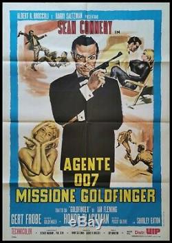 JAMES BOND GOLDFINGER Original Movie Poster 39x55 2Sh Italian SEAN CONNERY 007