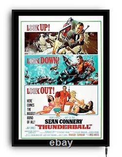 JAMES BOND SEAN CONNERY Light up movie poster lightbox led sign home cinema room