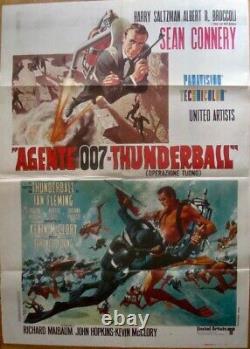 JAMES BOND THUNDERBALL Italian 2F movie poster 39x55 SEAN CONNERY R1973