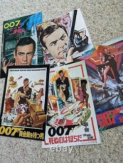 James Bond 007 Brochures Japanese (5x) Ian Fleming & Sean Connery & Roger Moore