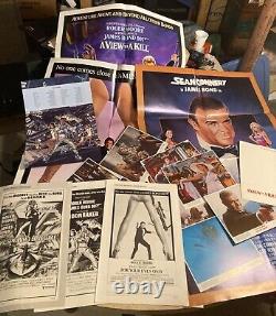 James Bond 007 Roger Moore Sean Connery HUGE LOT! 6 POSTERS, 3 PRESSBOOKS +MORE