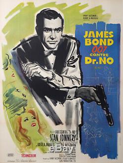 James Bond 007 Sean Connery Doctor No Original French Movies Poster Blue Variant