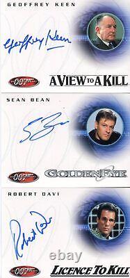 James Bond 40th Anniversary Expansion Autograph Card Set Sean Bean, Davi, Keen