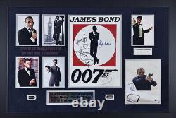 James Bond Actors Autographed Photo Collage Framed Beckett Connery Brosnon Craig