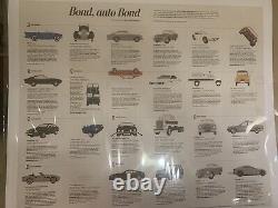 James Bond Automobile Poster 007 CARS Sean Connery, Daniel Craig, Roger Moore