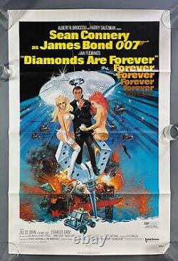 James Bond DIAMONDS ARE FOREVER Original 1 sheet Theatrical movie poster 1971