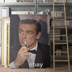 James Bond Dr NO Smoking Cigarette Sean Connery 007 1960s Canvas Wall Art Print