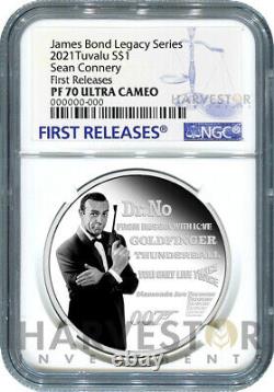 James Bond Legacy Sean Connery 1 Oz. Silver Coin Ngc Pf70 First Releases