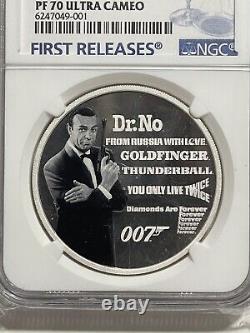 James Bond Legacy Sean Connery 2021 Silver Coin 1oz NGC PF 70 First Releases