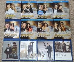 James Bond Lot of 12 Blu-rays Steelbook Slipcover Sean Connery Daniel Craig