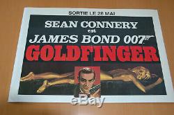 James Bond Oo7 Sean Connery Goldfinger 1964 Original French Poster Pre Release