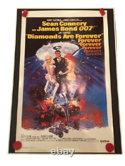 James Bond Sean Connery 007 Diamonds Are Forever Movie Poster 1pc 1971 England