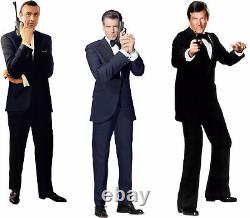 James Bond Sean Connery Pierce Brosnan Moore Lifesize Standup Standee Cutout Set
