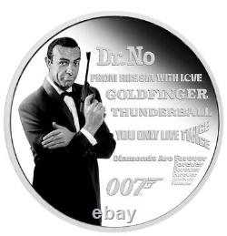 New 2021 James Bond Sean Connery 007 Legacy Series 1 oz Silver Proof Colored OGP