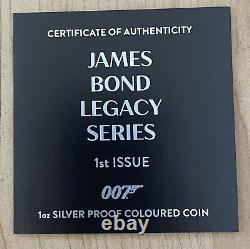 New 2021 James Bond Sean Connery 007 Legacy Series 1 oz Silver Proof Colored OGP