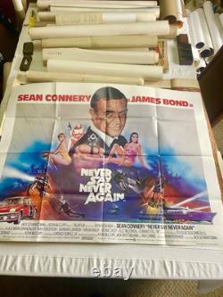 Original 1983 James Bond NEVER SAY NEVER AGAIN UK Quad Movie Poster Sean Connery