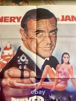 Original 1983 James Bond NEVER SAY NEVER AGAIN UK Quad Movie Poster Sean Connery