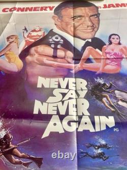 Original 1983 James Bond NEVER SAY NEVER AGAIN UK Quad Movie Poster Sean Connery