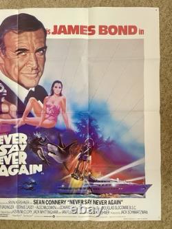 Original 1983 James Bond NEVER SAY NEVER AGAIN UK Quad Movie Poster Sean Connery