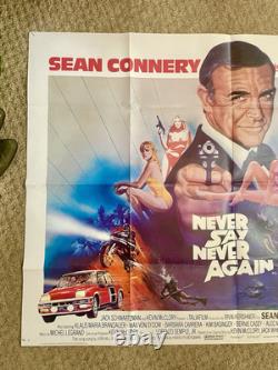Original 1983 James Bond NEVER SAY NEVER AGAIN UK Quad Movie Poster Sean Connery