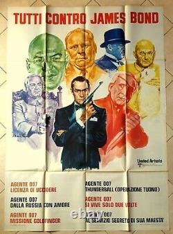 Poster Italian Movie Memorabilia All Against James Bond Sean Connery 007 Spy Gun