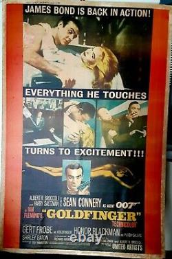 Poster on board James Bond 007 in GOLDFINGER 1964 40x60 CARD STOCK Sean Connery