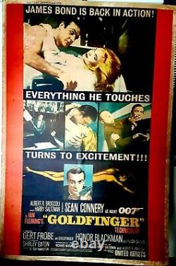 Poster on board James Bond 007 in GOLDFINGER 1964 40x60 CARD STOCK Sean Connery