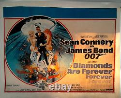 Poster on linen SEAN CONNERY is James Bond 007 DIAMONDS ARE FOREVER 1971 UK Quad