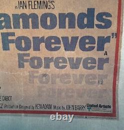 Poster on linen SEAN CONNERY is James Bond 007 DIAMONDS ARE FOREVER 1971 UK Quad