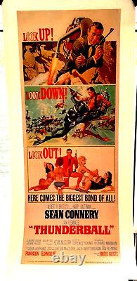 Poster on linen Sean Connery is James Bond 007 in THUNDERBALL 1965 LINENBACKED