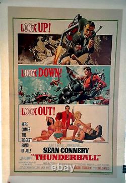 Poster on linen Sean Connery is James Bond in THUNDERBALL'65 US1sht LINENBACKED