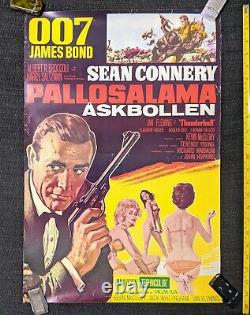 RARE 1965 James Bond 007 THUNDERBALL Original Finnish Movie Poster SEAN CONNERY